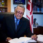 Judge Emmet G. Sullivan works at his office on April 9, 2009 in D.C. Sullivan threw out the indictment against former Sen. Ted Stevens this week.