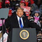 President Donald Trump speaks during a campaign rally on October 27, 2020 in Omaha, Nebraska.