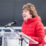 Sen. Susan Collins (R-ME) announces that her competitor Sara Gideon, called to concede on November 4, 2020 in Bangor, Maine.