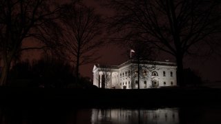 The White House at night