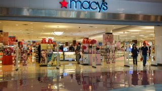 The entrance to a Macy’s department store.