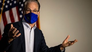 WASHINGTON, DC – OCTOBER 26: Senator Mike Braun (R-IN) talks to reporters before heading into the Republicans Policy Luncheon on October 26, 2020 in Washington, DC. It is expected that the Senate will vote on the nomination of Judge Amy Coney Barrett to be an Associate Justice of the Supreme Court later in the day. (Photo by Samuel Corum/Getty Images)