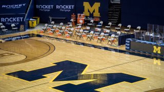 ANN ARBOR, MICHIGAN – JANUARY 19: Crisler Arena is pictured ahead of the game between the Michigan Wolverines and Maryland Terrapins on January 19, 2021 in Ann Arbor, Michigan. (Photo by Nic Antaya/Getty Images)