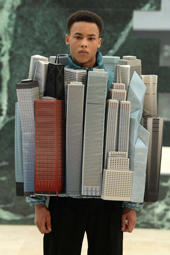 Louis Vuitton just unveiled 3D skyline coats, and they're wild
