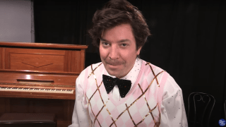 Jimmy Fallon as Harry Styles on "The Tonight Show Starring Jimmy Fallon" on Jan. 4, 2021.