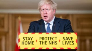 UK Prime Minister Boris Johnson speaks during a media briefing on coronavirus (COVID-19) at Downing Street on January 15, 2021 in London, England.