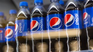 Pepsi bottles seen at a grocery store.