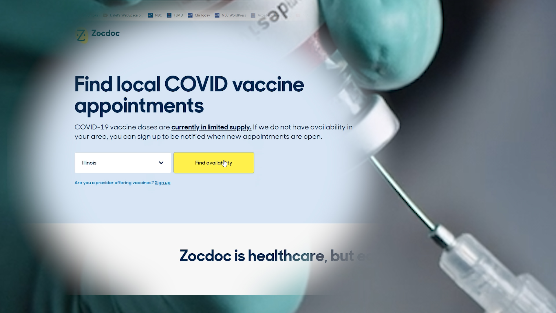 zocdoc united center vaccine