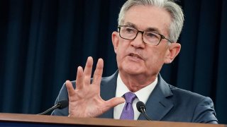 Federal Reserve Chair Jerome Powell holds a news conference following the Federal Reserve’s two-day Federal Open Market Committee Meeting in Washington, July 31, 2019.