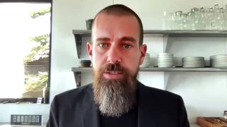 Twitter CEO Jack Dorsey testifies during a remote video hearing held by subcommittees of the U.S. House of Representatives Energy and Commerce Committee on “Social Media’s Role in Promoting Extremism and Misinformation” in Washington, March 25, 2021.