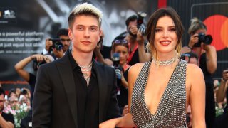 In this Aug. 31, 2019, file photo, Bella Thorne and Benjamin Mascolo pose for photographers upon arrival at the premiere of the film 'Joker' at the 76th edition of the Venice Film Festival, Venice, Italy.