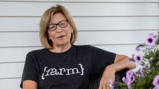 Former Iowa State Senator Rita Hart speaks with a reporter at her home in Wheatland, Iowa on Tuesday August 13, 2019.