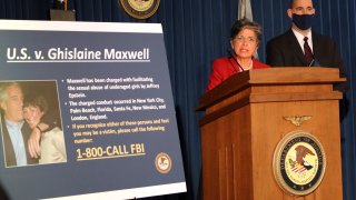 NEW YORK, NEW YORK - JULY 02: Acting United States Attorney for the Southern District of New York, Audrey Strauss, speaks to the media at a press conference to announce the arrest of Ghislaine Maxwell, the longtime girlfriend and accused accomplice of deceased accused sex-trafficker Jeffrey Epstein on July 02, 2020 in New York City. Maxwell, the British socialite and daughter of Robert Maxwell, was arrested in New Hampshire on Thursday morning and will be charged by New York federal prosecutors with six counts in connection with the ongoing federal investigation into Epstein's accomplices.