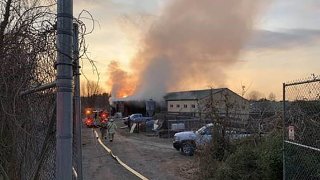 Firefighters responded to a report of a barn fire on March 8, 2021, at Roer’s Zoofari in Reston, Virginia, that ended in the deaths of two giraffes.