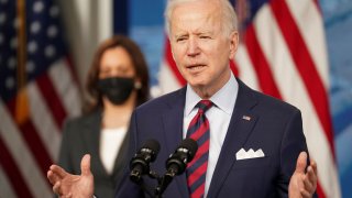 U.S. President Joe Biden speaks about jobs and the economy at the White House in Washington, April 7, 2021.