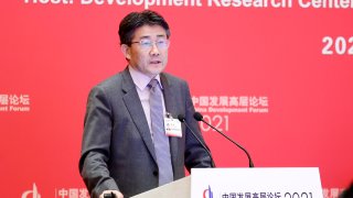 Gao Fu, director of the Chinese Center for Disease Control and Prevention, speaks during the 2021 China Development Forum at Diaoyutai State Guesthouse on March 20, 2021 in Beijing, China.