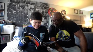 Jake Bradshaw and his father Led Bradshaw created a comic book together. Jake, who has autism, excels in art.