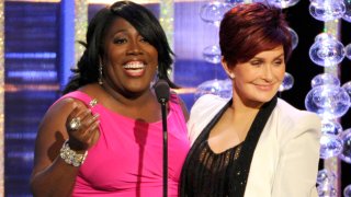 In this June 22, 2014, file photo, Sheryl Underwood, left, and Sharon Osbourne present the award for outstanding lead actor in a drama series at the 41st annual Daytime Emmy Awards at the Beverly Hilton Hotel in Beverly Hills, California.