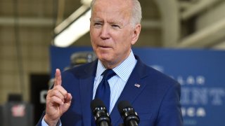 US President Joe Biden speaks on the economy at Cuyahoga Community College Manufacturing Technology Center, on May 27, 2021, in Cleveland, Ohio.