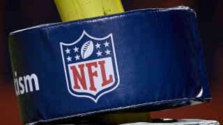 NFL logo on goal post