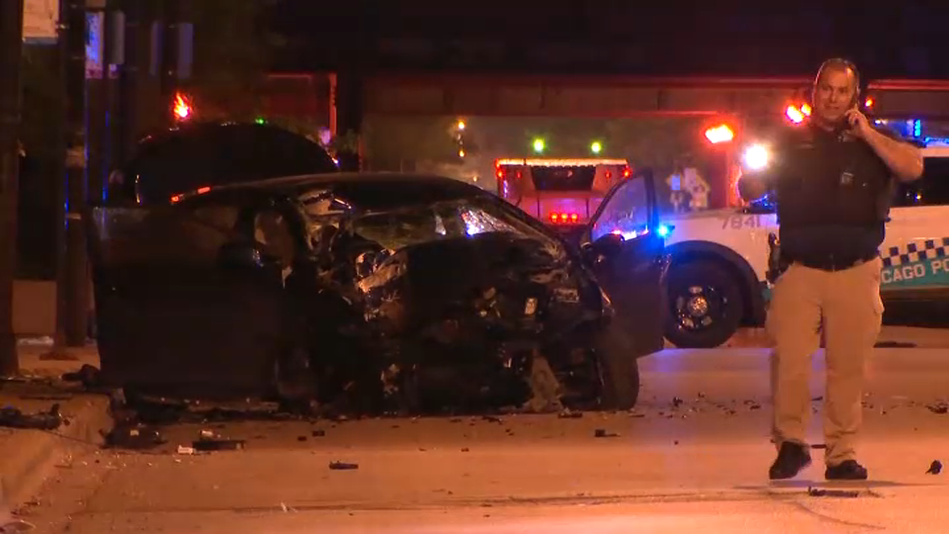 Chicago car crash today: Surveillance camera captures moments before car  split in half after 59th and Pulaski collision - ABC7 Chicago