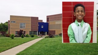 The parents of 8-year-old Gabriel Taye, inset, have reached a tentative $3 million settlement with Cincinnati Public Schools after Taye died by suicide in 2017 due to bullying at Carson School, pictured above.