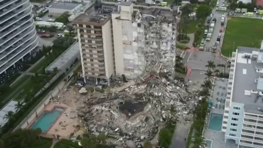 Drone 6 Shows Devastation After Surfside Building Collapse