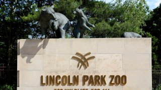 Lincoln Park Zoo signage in Chicago, Illinois on June 17, 2018.