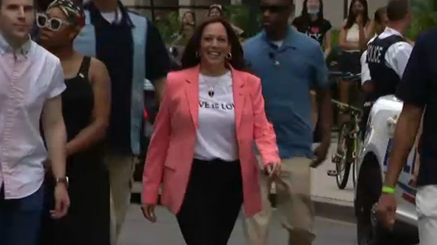 kamala harris at a pride march