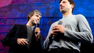 Larry Page, left, and Sergey Brin, co-founders of Google Inc.