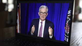 Federal Reserve Chairman Jerome Powell speaks at a virtual news conference in Tiskilwa, Illinois, on Dec. 16, 2020.