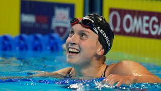 Katie Ledecky in a swimming pool