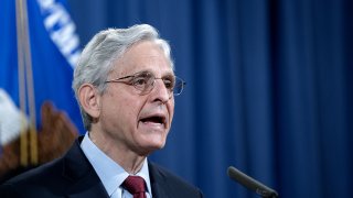 Merrick Garland, U.S. attorney general, speaks during a news conference at the Department of Justice in Washington, D.C., U.S., on Friday, June 25, 2021. The Justice Department is filing a lawsuit against a sweeping new Republican-backed voting law in Georgia that critics say represents intentional discrimination and is unconstitutional.