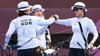 South Korean women's team celebrates