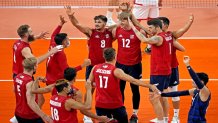 The U.S. men's volleyball team improved to 2-1 in pool play Wednesday with a win over Tunisia.