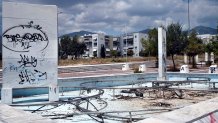 ATHENS, GREECE - JULY 31: General view of the former Olympic Village in Athens, Greece on July 31, 2014. Ten years ago the XXVIII Olympiad was held in Athens from the 13th - 29th August with the motto "Welcome Home". The cost of hosting the games was estimated to be approx 9 billion euros with the majority of sporting venues built specifically for the games. Due to Greece's economic frailties post Olympic Games there has been no further investment and the majority of the newly constructed stadiums now lie abandoned. (Photo by Milos Bicanski/Getty Images)