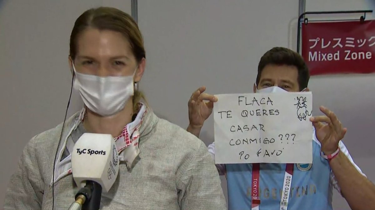 Argentine Fencer Maria Belen Perez Maurice Gets Surprise Marriage Proposal At 2020 Tokyo Games Nbc Chicago