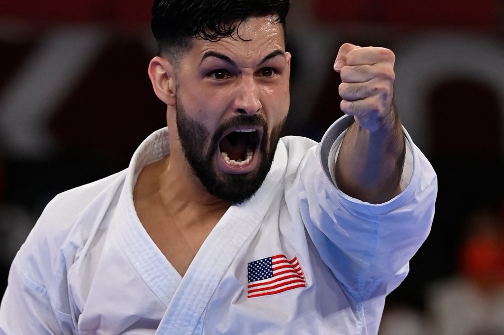 Ariel Torres competes in karate