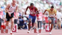 Erriyon Knighton of Team United States competes in round one of the Men's 200m heats on day eleven of the Tokyo 2020 Olympic Games at Olympic Stadium on Aug. 3, 2021, in Tokyo, Japan.
