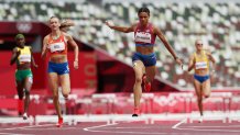 Sydney McLaughlin of Team United States wins the gold medal in the Women's 400m Hurdles Final on day 12 of the Tokyo 2020 Olympic Games at Olympic Stadium on Aug. 4, 2021, in Tokyo, Japan.