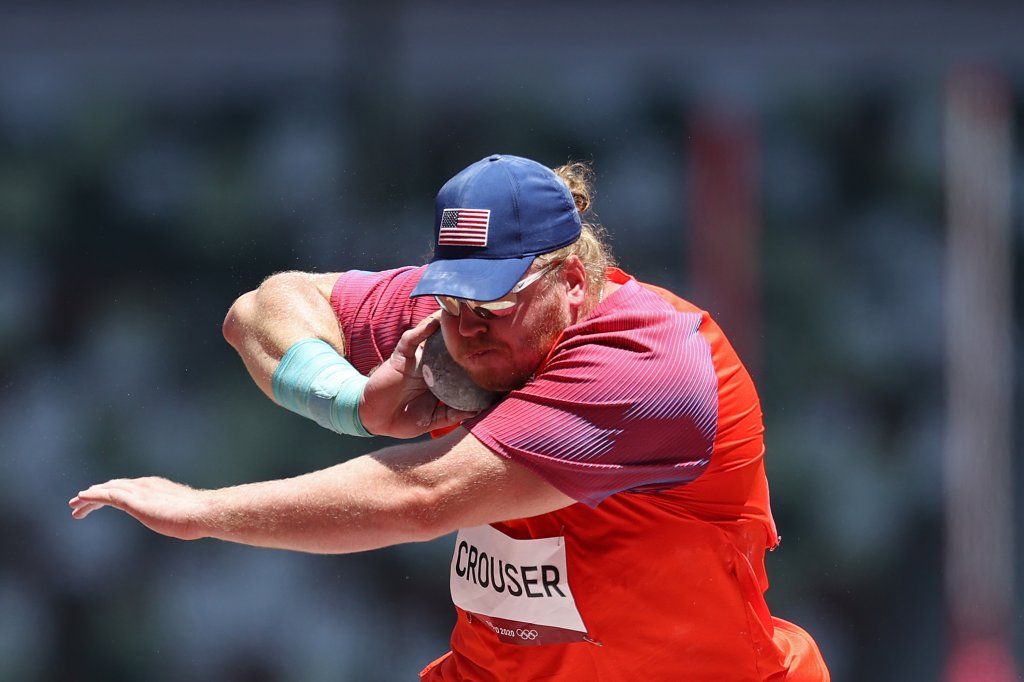 Ryan Crouser of Team United States competes in the Men's Shot Put Final