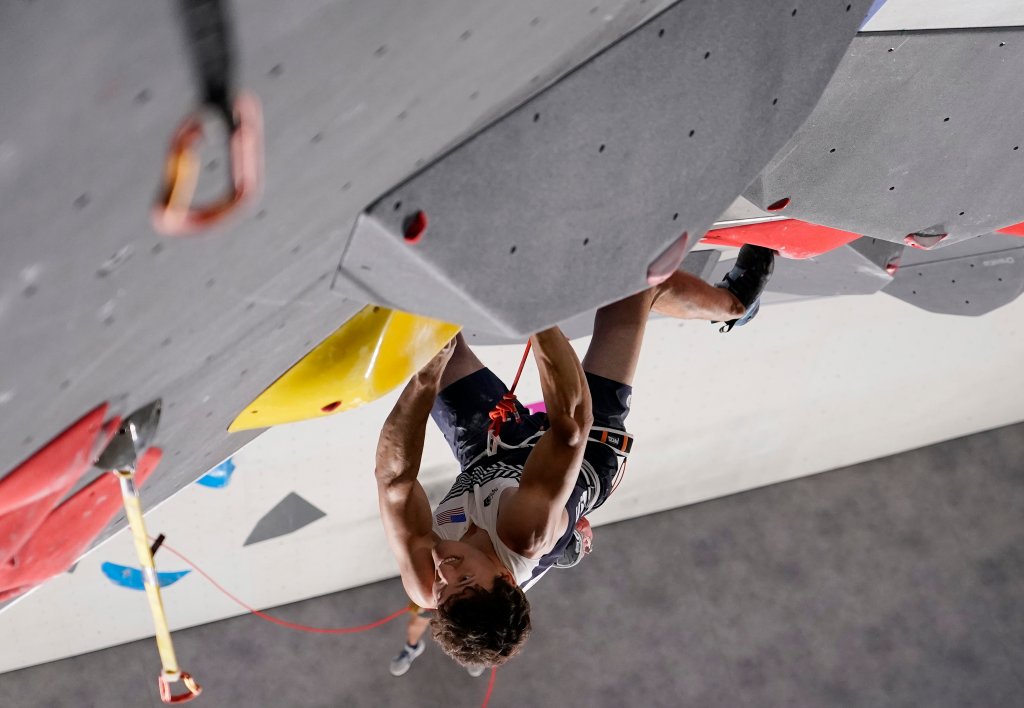 Nathaniel Coleman of Team USA scores silver for Sport Climbing Men's Combined Final on day thirteen of the Tokyo 2020 Olympic Games at Aomi Urban Sports Park on Aug. 5, 2021 in Tokyo, Japan. 
