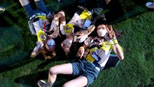 Members of Team Australia celebrates during the Closing Ceremony of the Tokyo 2020 Olympic Games at Olympic Stadium on Aug. 8, 2021 in Tokyo, Japan.