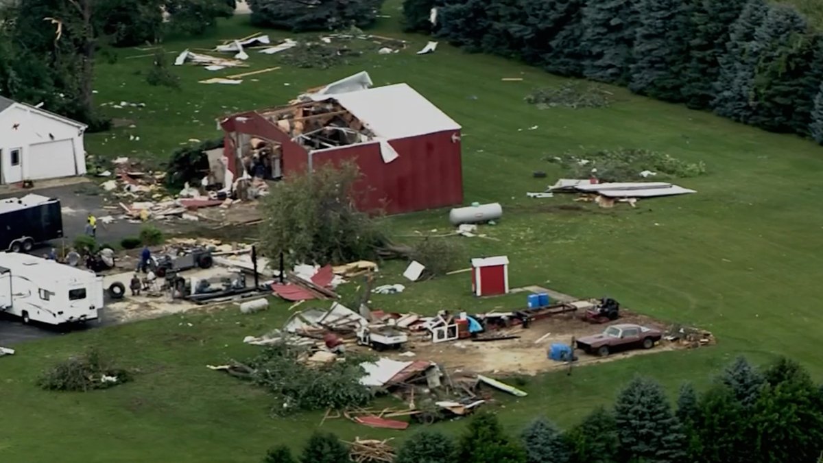 Watch: Sky 5 Captures Major Tornado Damage in Sycamore – NBC Chicago