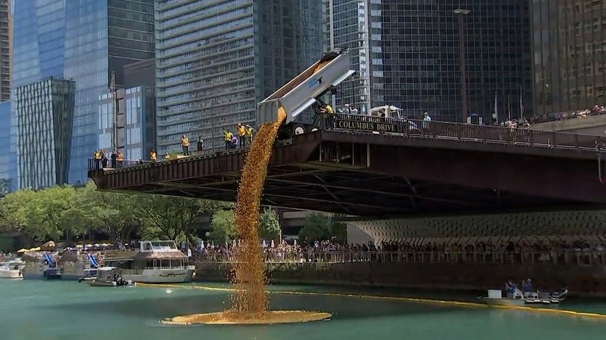Chicago Ducky Derby Dumps 70K Rubber Ducks Into River For Special