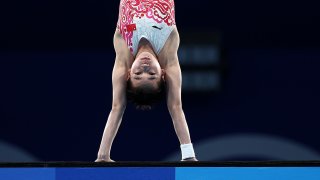 Hongchan Quan of China competes in the women's 10m platform final on day thirteen of the Tokyo Olympic Games at the Tokyo Aquatics Centre