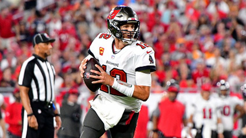 Tom Brady #12 of the Tampa Bay Buccaneers looks to pass during the second quarter against the Dallas Cowboys at Raymond James Stadium on Sept. 9, 2021 in Tampa, Florida.