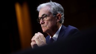 Federal Reserve Chairman Jerome Powell testifies during a Senate Banking, Housing and Urban Affairs Committee hearing on the CARES Act, at the Hart Senate Office Building in Washington, DC, U.S., September 28, 2021.