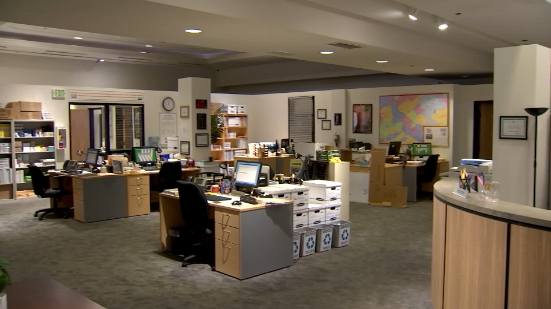 The Dunder Mifflin building from the 1st season of The Office