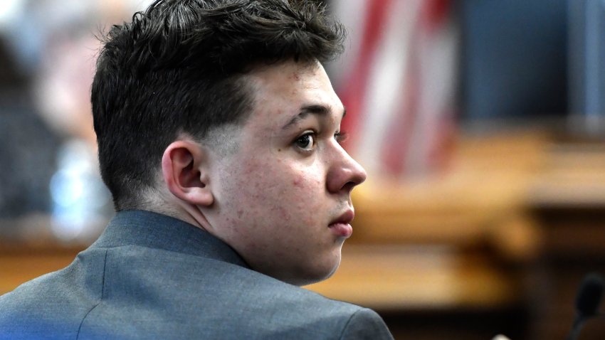 Kyle Rittenhouse looks back at the potential juror pool during the jury selection process at the Kenosha County Courthouse in Kenosha, Wis., Monday, Nov. 1, 2021.